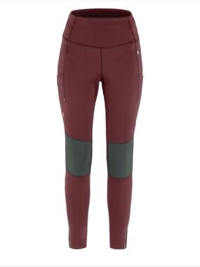 Fjallraven ABISKO VÄRM TREKKING TIGHTS Active Leggings Burgundy Hiking Pants